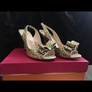 Kate Spade Gold Glitter Heels